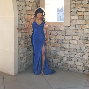 Sherri Hill Sapphire Blue Gown